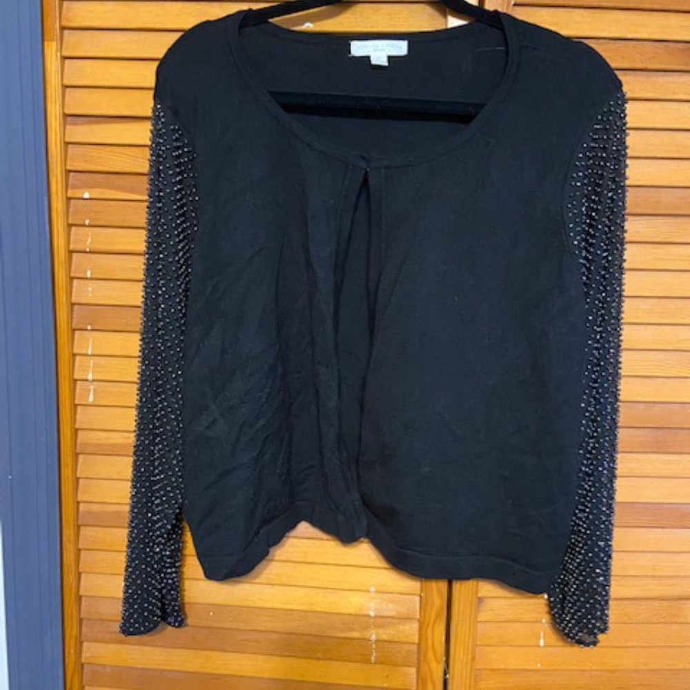 London Times shrug with beaded sleeves, Size 3X